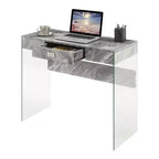 Escritorio de cristal Uptown de Breighton Home con cajón, 36