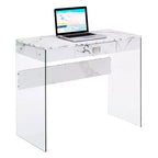 Escritorio de cristal Uptown de Breighton Home con cajón, 36
