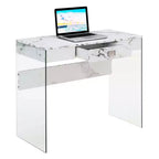 Escritorio de cristal Uptown de Breighton Home con cajón, 36
