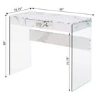 Escritorio de cristal Uptown de Breighton Home con cajón, 36