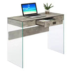 Escritorio de cristal Uptown de Breighton Home con cajón, 36