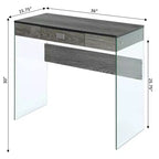 Escritorio de cristal Uptown de Breighton Home con cajón, 36
