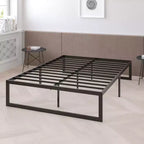 Estructura de cama metálica individual Emma and Oliver de 14 pulgadas/soporte de láminas de acero/no necesita somier