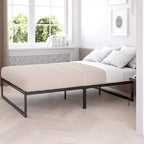 Estructura de cama metálica individual Emma and Oliver de 14 pulgadas/soporte de láminas de acero/no necesita somier