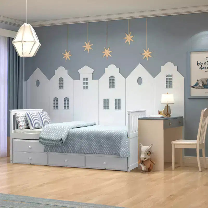 Cama Capitán Doble de Costway, Alternativa a Litera con Nido y Cajones para Niños NuezExpresoBlanco