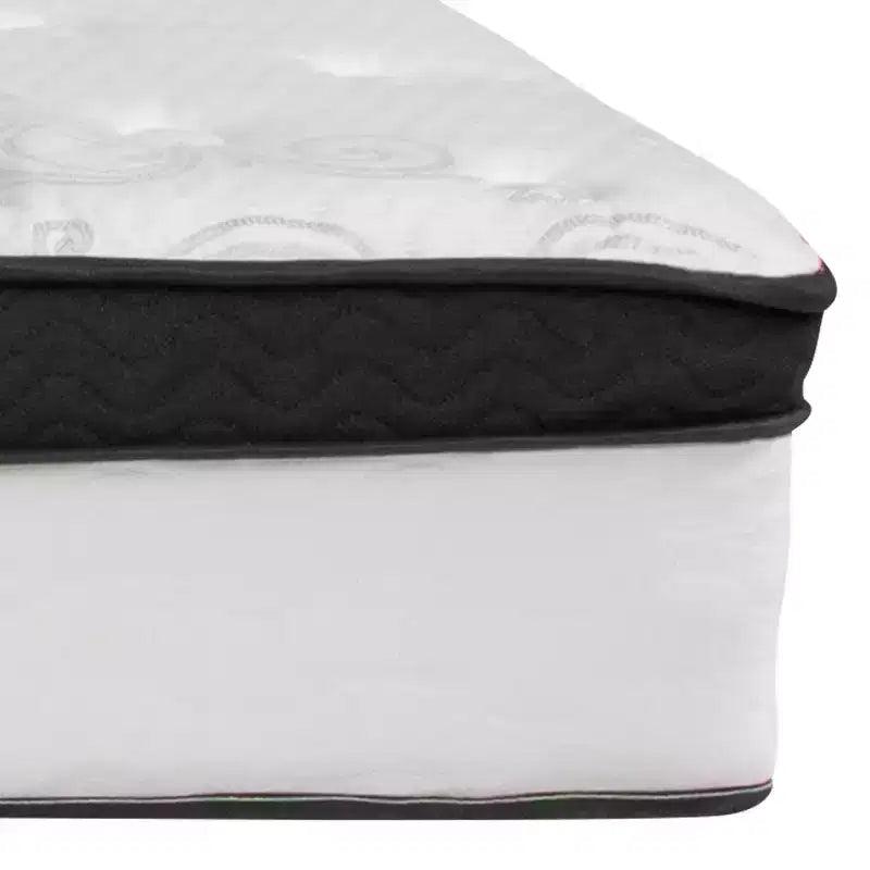 Colchón Híbrido Merrick Lane Hulen de 12 Pulgadas con Resortes Independientes y Espuma Viscoelástica Certificada CertiPUR-US