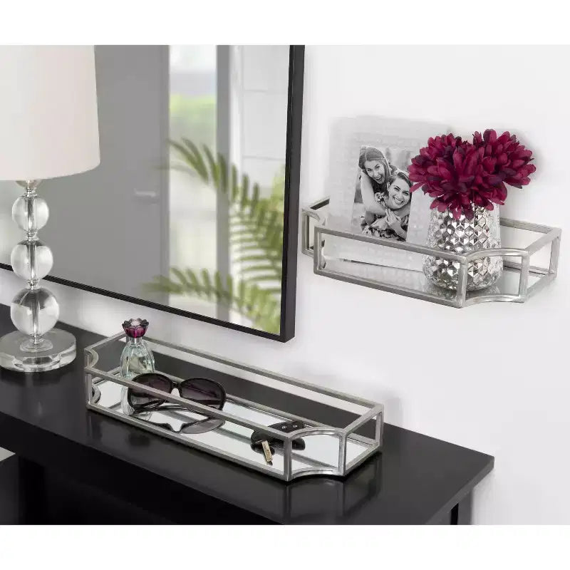 Juego de 2 estantes de pared de metal Ciel - Kate & Laurel All Things Decor