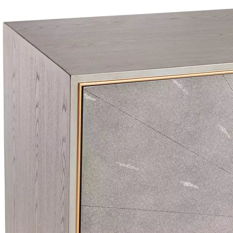 55 Downing Street Tate 39 1/2" ancho 2 puertas, madera gris, cajonera auxiliar moderna