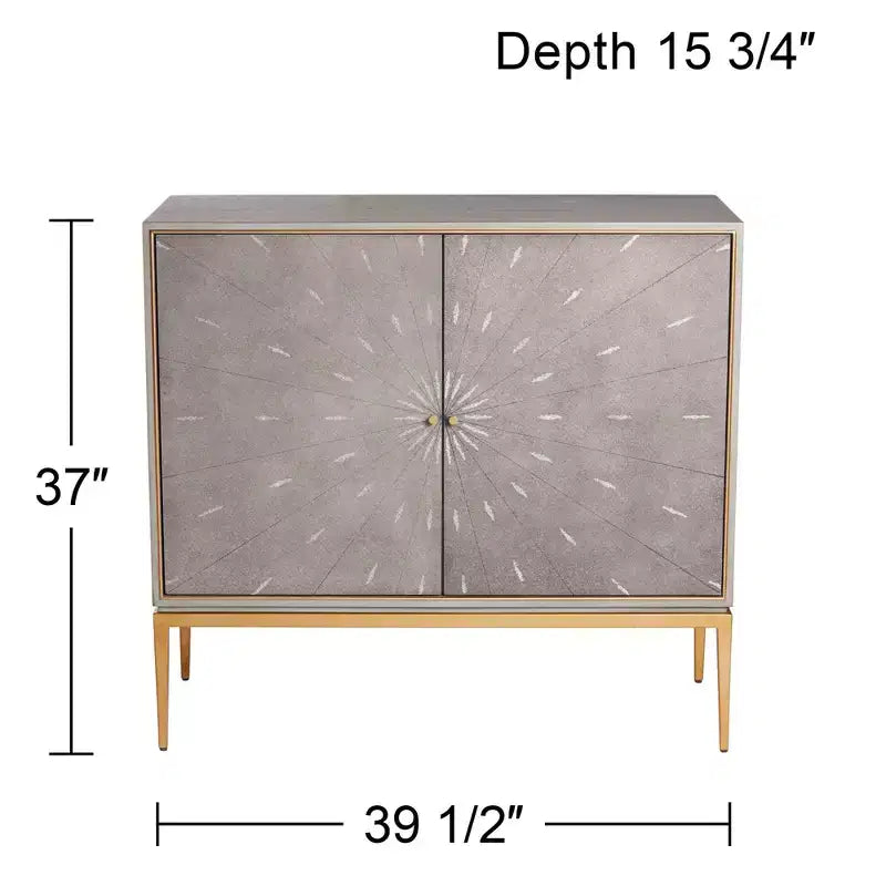 55 Downing Street Tate 39 1/2" ancho 2 puertas, madera gris, cajonera auxiliar moderna