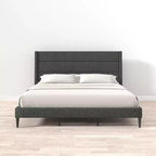 Glenwillow Home Pax - Estructura de cama tapizada tipo plataforma, elegante cabecera tipo ala, base para colchón, no necesita somier, fácil montaje