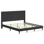 Glenwillow Home Pax - Estructura de cama tapizada tipo plataforma, elegante cabecera tipo ala, base para colchón, no necesita somier, fácil montaje