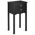 Mesa auxiliar Costway con 2 cajones, mesita de noche, muebles, color negro