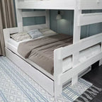 Cama litera doble sobre matrimonial estilo casa de campo Max & Lily con nido
