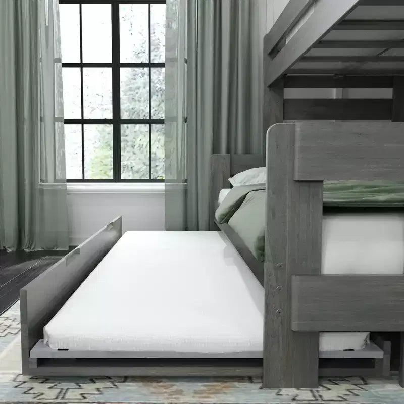 Cama litera doble sobre matrimonial estilo casa de campo Max & Lily con nido