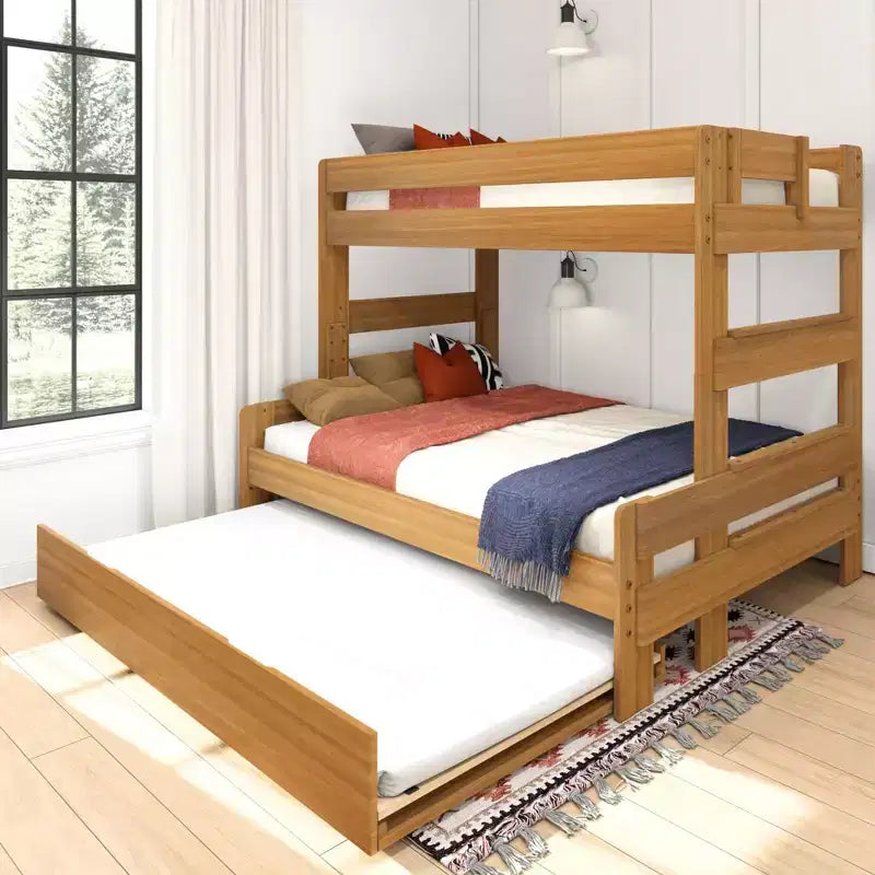 Cama litera doble sobre matrimonial estilo casa de campo Max & Lily con nido