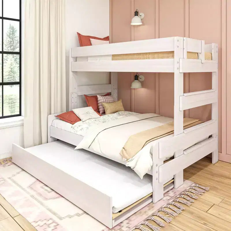 Cama litera doble sobre matrimonial estilo casa de campo Max & Lily con nido