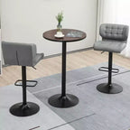 HOMCOM Mesa de bar rústica industrial de 41H, mesa de pub con tapa de madera de olmo y base de metal