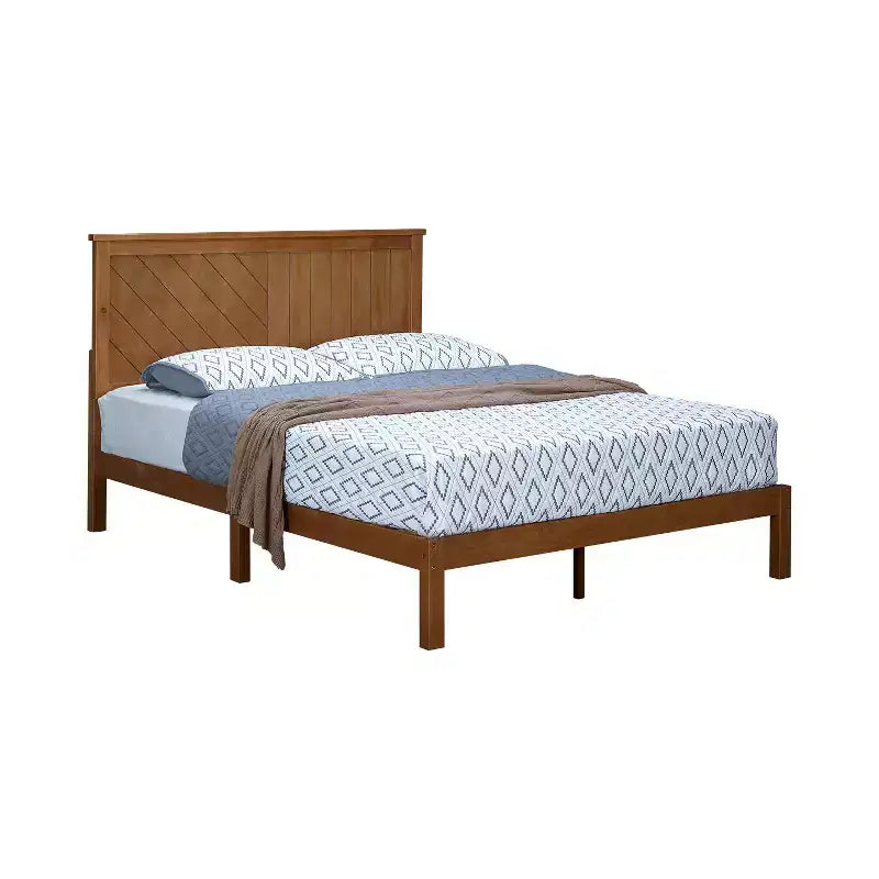 MUSEHOMEINC Base de cama de plataforma de madera maciza de 12 pulgadas con listones de madera, Queen