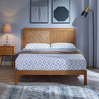 MUSEHOMEINC Base de cama de plataforma de madera maciza de 12 pulgadas con listones de madera, Queen