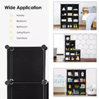 Costway Organizador de almacenamiento de 12 cubos, unidades organizadoras de plástico con estructura de acero, negro