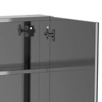 Mueble de baño con espejo kleankin, 61x66 cm, armario botiquín con marco de acero inoxidable, organizador de almacenamiento montado en la pared con puertas dobles, plata
