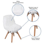 Emma and Oliver Sillón decorativo infantil de pelo sintético con diseño de perro, paquete de 4 unidades - Silla de escritorio - Silla para sala de juegos