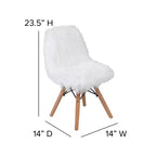 Emma and Oliver Sillón decorativo infantil de pelo sintético con diseño de perro, paquete de 4 unidades - Silla de escritorio - Silla para sala de juegos