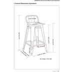 Juego de 4 taburetes de bar Josephine de 24" de metal y madera a la altura de la encimera - WyndenHall