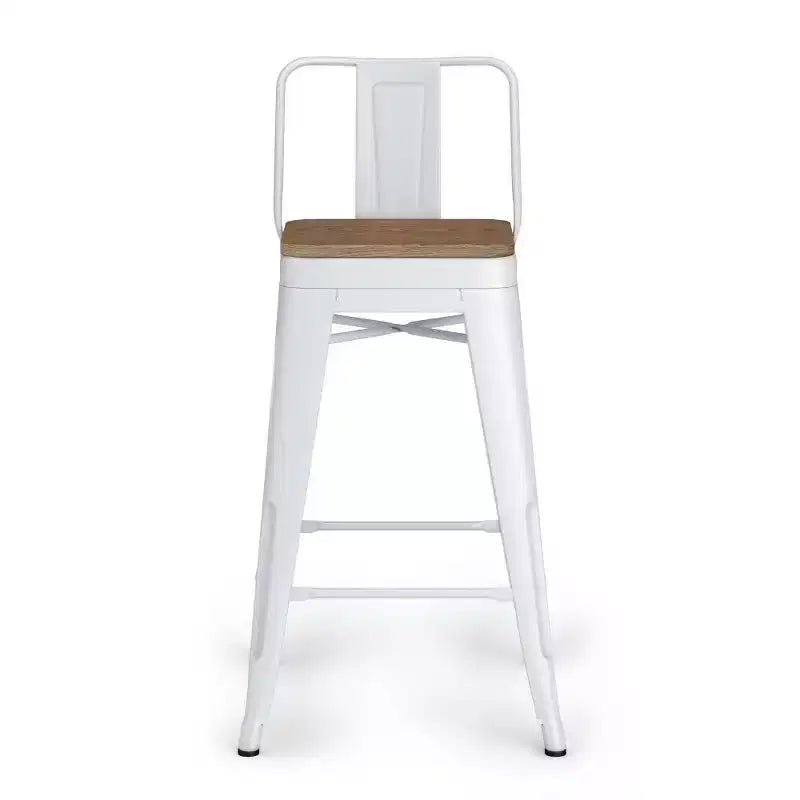 Juego de 4 taburetes de bar Josephine de 24" de metal y madera a la altura de la encimera - WyndenHall