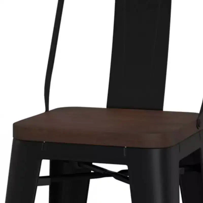 Juego de 4 taburetes de bar Josephine de 24" de metal y madera a la altura de la encimera - WyndenHall