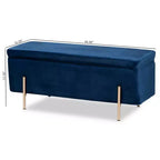 Banco de Almacenamiento Rockwell Velvet Metal - Baxton Studio
