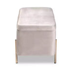 Banco de Almacenamiento Rockwell Velvet Metal - Baxton Studio