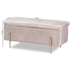 Banco de Almacenamiento Rockwell Velvet Metal - Baxton Studio