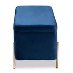 Banco de Almacenamiento Rockwell Velvet Metal - Baxton Studio