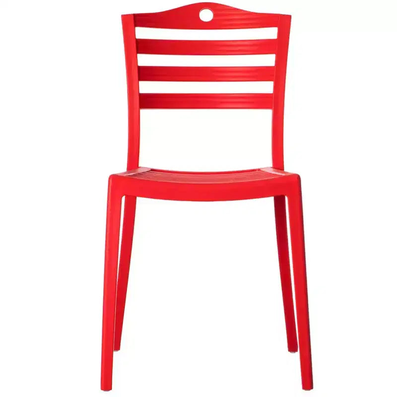 Silla de comedor moderna de plástico Fabulaxe con diseño de respaldo de escalera