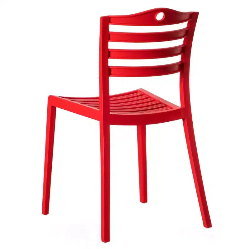 Silla de comedor moderna de plástico Fabulaxe con diseño de respaldo de escalera