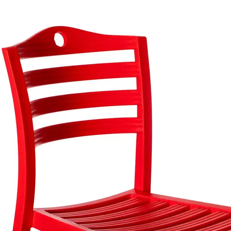 Silla de comedor moderna de plástico Fabulaxe con diseño de respaldo de escalera