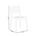 Silla de comedor moderna de plástico Fabulaxe con diseño de respaldo de escalera