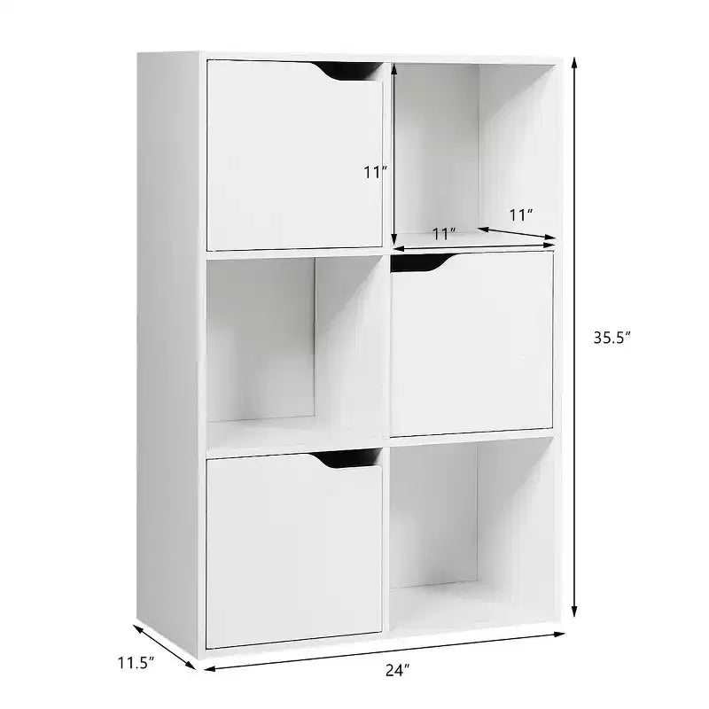 Costway Estantería de 6 cubos, estante de almacenamiento de madera, estantería divisora de ambientes, organización