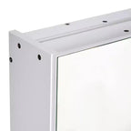 Armario de Medicinas LED kleankin, Organizador de Tocador de Baño Montado en la Pared con Espejo, Interruptor Táctil Regulable, Tres Puertas y Carga USB, Blanco