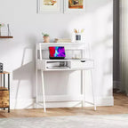 Escritorio HOMCOM para oficina en casa, escritorio para computadora para espacios pequeños, mesa de estudio con cajón y estantes de almacenamiento