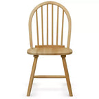 Costway Juego de 4 sillas laterales de comedor Windsor vintage, cocina con respaldo de huso de madera, natural