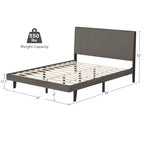 Base de colchón tapizada con copetudos y plataforma de madera con cabecero, tamaño Queen, marca Costway