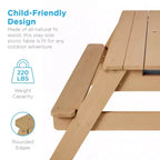 Mesa de picnic 3 en 1 para niños de Best Choice Products, para actividades al aire libre con arena y agua, con sombrilla
