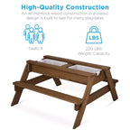 Mesa de picnic 3 en 1 para niños de Best Choice Products, para actividades al aire libre con arena y agua, con sombrilla