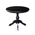 Mesa de comedor de pedestal Kent Round Top de 36 pulgadas con 12 hojas - International Concepts