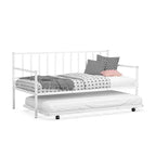 Costway Sofá Cama Nido de Metal Individual con Ruedas Marco Resistente Juego de Sofá Cama