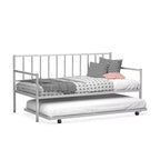 Costway Sofá Cama Nido de Metal Individual con Ruedas Marco Resistente Juego de Sofá Cama