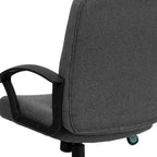 Silla de oficina ejecutiva giratoria de tela de respaldo medio Emma y Oliver con brazos de nylon