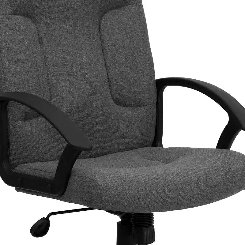 Silla de oficina ejecutiva giratoria de tela de respaldo medio Emma y Oliver con brazos de nylon